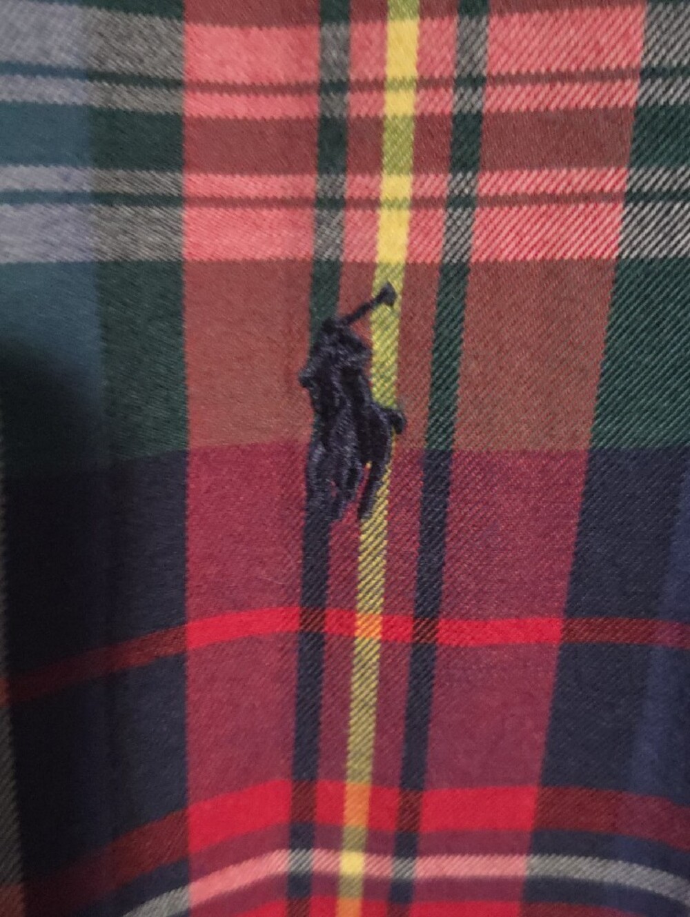 Polo by Ralph Lauren Boys Navy, Red & Green Plaid Button-Down Shirt - Picture 4 of 4